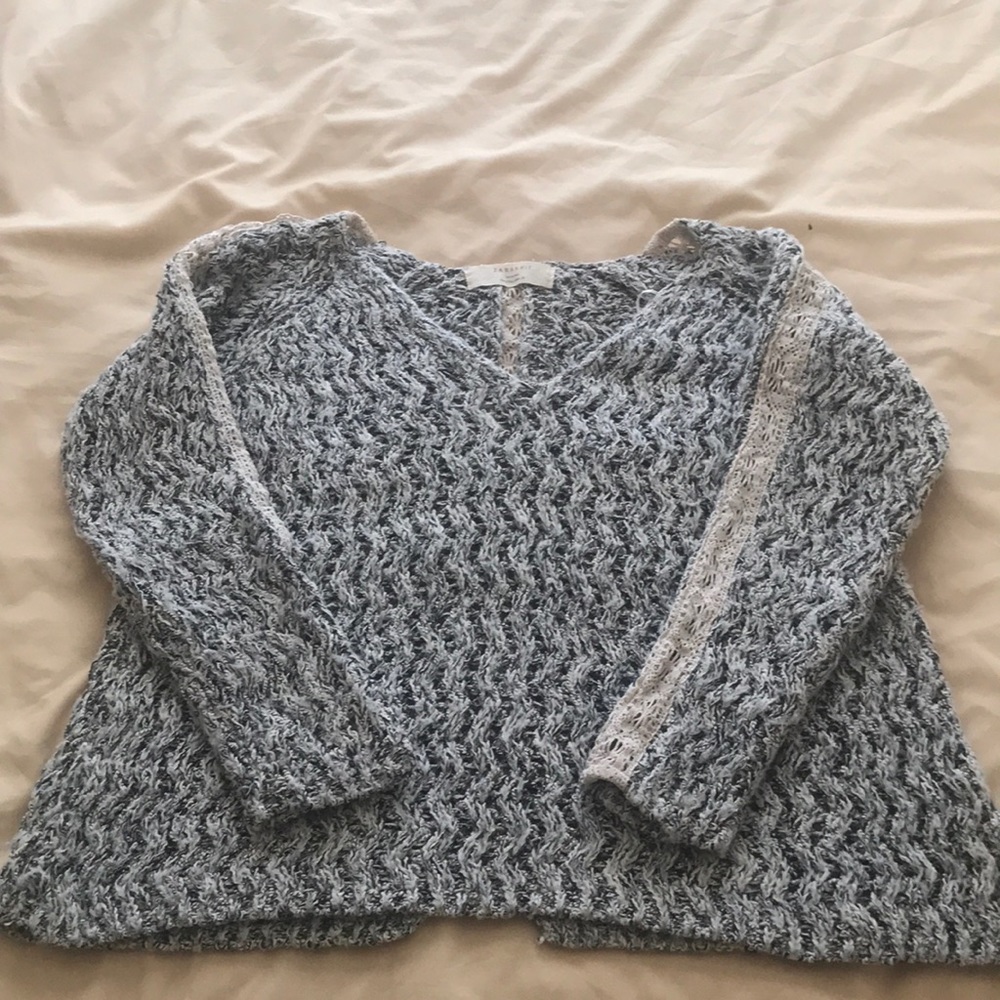 Black and White Cable Knit Sweater